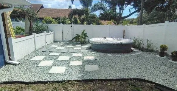 After: Backyard rock & paver makeover