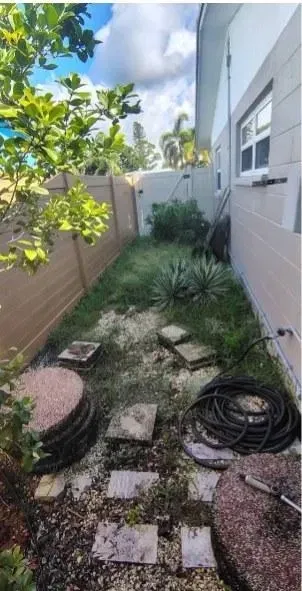 Before: Side-yard cleanout